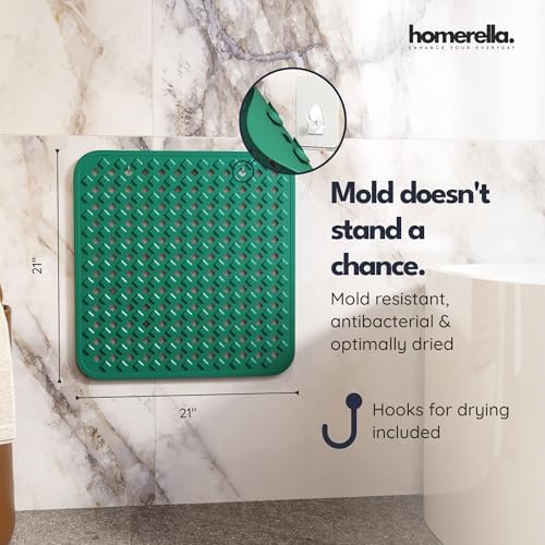homerella Square Shower Mat Non Slip Anti Mold 21x21 Anti Slip Shower Mat - Image 3