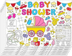 WEBEEDY DIY Coloring Placemats 15.7x11 Inch, Shower Themed Coloring Activity by WEBEEDY