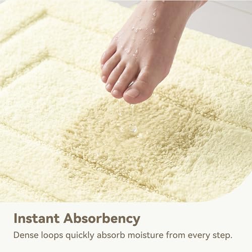 GRANNY SAYS Ivory Bathroom Rug 24" x 48", Non-Slip Microfiber Bath Mat - Image 4