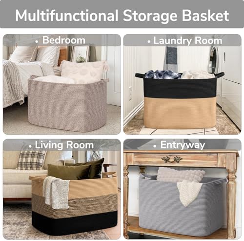 Goodpick 105L Extra Large Woven Rope Blanket Basket - Image 4