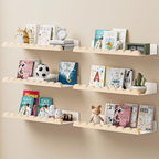 6-Pack Nursery Book Shelves, Scalloped Floating Shelves by Unknown