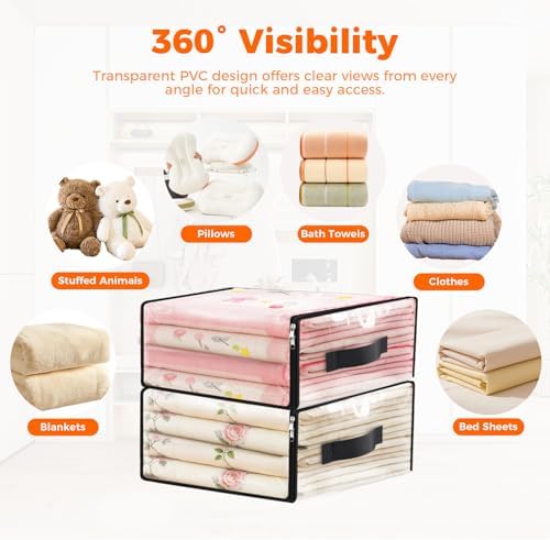 SpaceWhisper Clear Sheet Storage Bags, 4 Pack, 17.7 x 15.7 x 7.9 in - Image 4