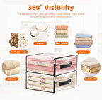SpaceWhisper Clear Sheet Storage Bags, 4 Pack, 17.7 x 15.7 x 7.9 in - Image 4