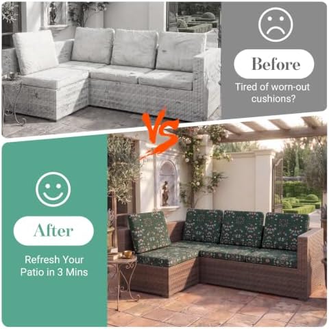 8Pcs Patio Cushion Covers Stretch Outdoor Furniture Protector Slipcovers - Image 4