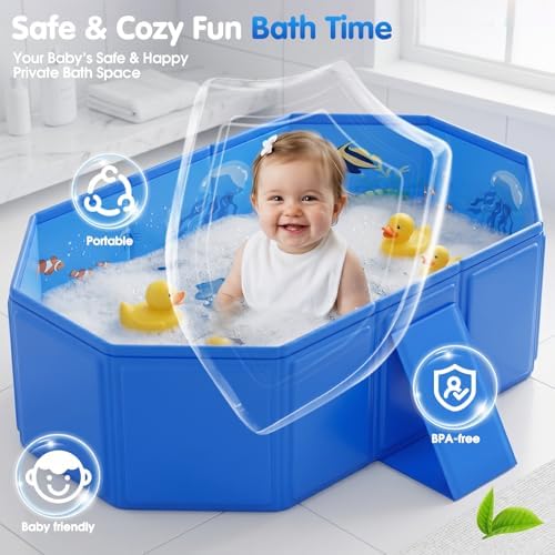 2026 Toddler Bath Tub for Shower, Portable Bathtub for Kids - Image 2