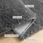 Amazon Basics Fluffy Washable Round Area Rug, Circle Shaggy Carpet - Image 3