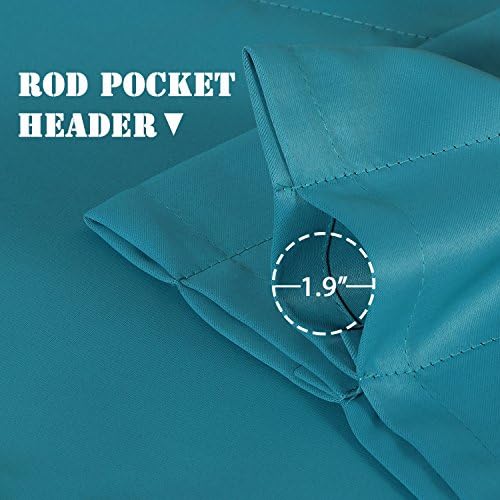 H.VERSAILTEX Blackout Valances for Windows, Turquoise Blue - Image 4