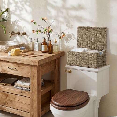 StorageWorks Scalloped Edge Wicker Basket, Seagrass Storage Baskets - Image 7