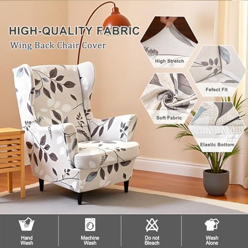 NILUOH Wingback Chair Covers 2-Piece, Armchair Slipcovers - Image 2