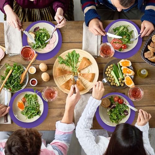 50 Pieces Purple Paper Place Mats Round Disposable Table Mats Purple Paper - Image 6