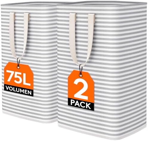 Lifewit 75L Large Laundry Baskets, 2 Pack, Reinforced Handles by Lifewit