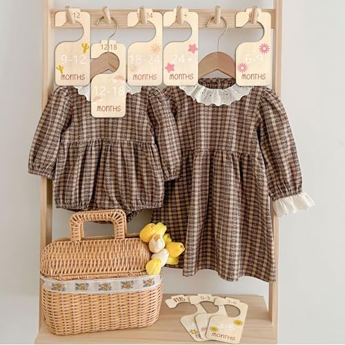 8Pcs Baby Closet Dividers for Clothes Organizer Wooden Double Sided Baby - Image 7