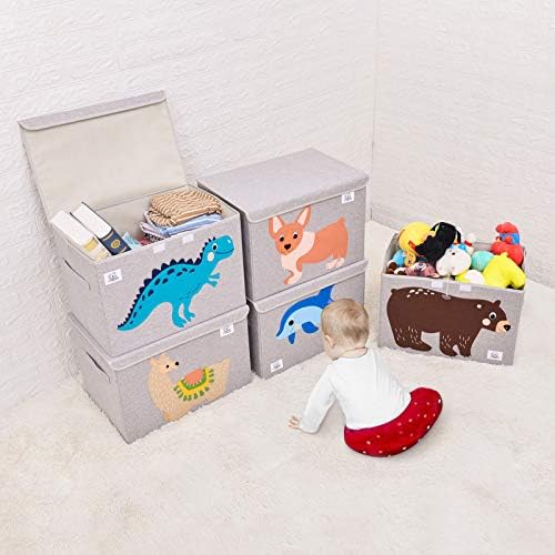 Large Toy Box Storage with Lid, Foldable Fabric Toy Chest Storage - Image 6