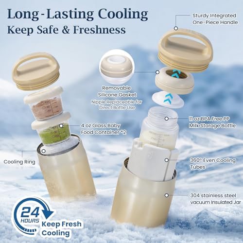 3-in-1 Breast Milk Cooler for 24H 360° Cooling, 11oz Breastmilk Chiller - Image 3