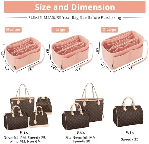 OPPOSHE Purse Organizer Insert for Handbags, Softened Felt Bag Insert Organizer - Image 2