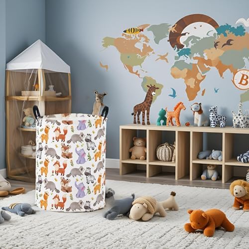 Baby Laundry Basket Baby Nursery Hamper Kids Laundry Basket Toy Storage Bin - Image 4