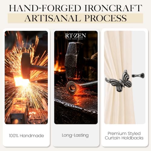 RTZEN Metal Curtain Tiebacks, Drapery Holders - Image 3