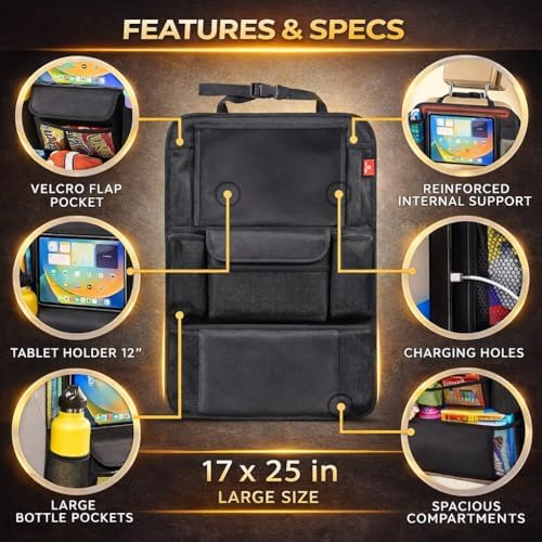 Helteko Car Seat Organizer, Ultra Version Kids Backseat Car Organizers and - Image 2