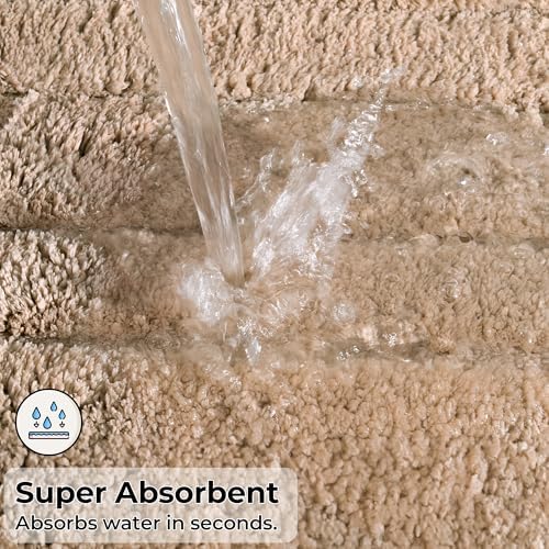 GRANNY SAYS Khaki Bathroom Rugs Set 2 Piece, Non Slip Microfiber Bath Mats - Image 4