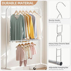 STORAGE MANIAC Hanging Closet Rod, Adjustable Width and Height Closet Hanging - Image 3