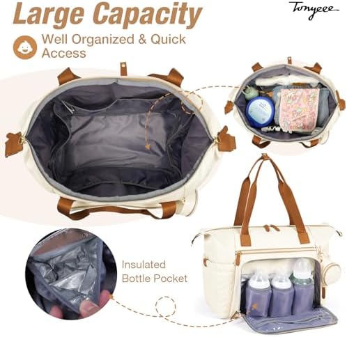 Diaper Bag Tote, Large Baby Hospital Bag - Image 3
