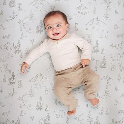 Sorrel + Fern Baby Crib Sheets Neutral, Fitted 2-Pack - Image 4