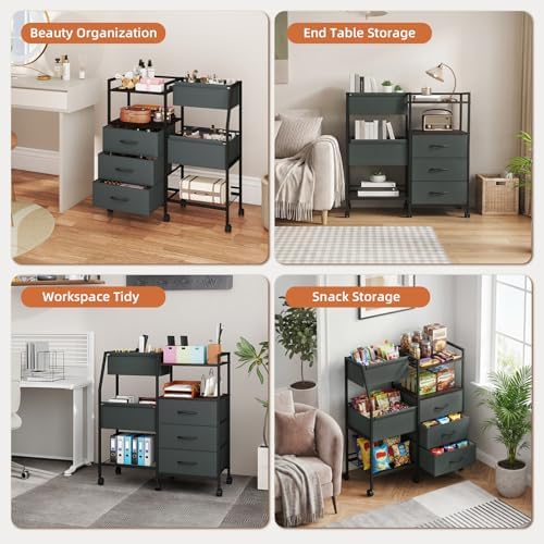 Somdot Baby Diaper Caddy Organizer, 3-Tier Rolling Cart - Image 7