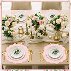 120 Pcs Light Pink Paper Placemats, 13.5 Inch Disposable Scalloped Placemat - Image 7