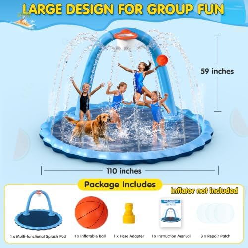 Instraella Splash Pad for Kids and Dog, Shoot Game for Backyard, Inflatable - Image 4