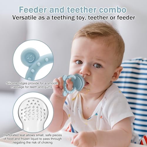 Baby Teething Toy with Fruit Food Feeder & Popsicle Freezer Molds Set - Image 4