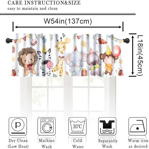 Cartoon Animals Valance Curtain Birthday Party Decor Forest Animals Gift Zebra - Image 2