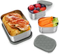 Tanjiae 3 CUP+1 CUP Stainless Steel Lunch Snack Containers Set | Leak Proof 304 by Tanjiae