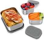 Tanjiae 3 CUP+1 CUP Stainless Steel Lunch Snack Containers Set | Leak Proof 304 by Tanjiae