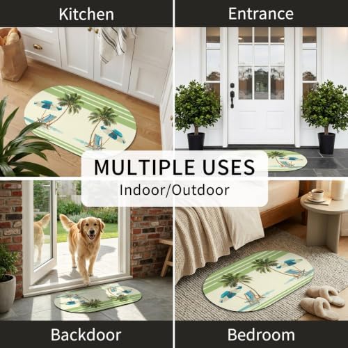 Diatomite Stone Bath Mat Summer Beach Umbrella Chair Oval Doormat Soft Non Slip - Image 7