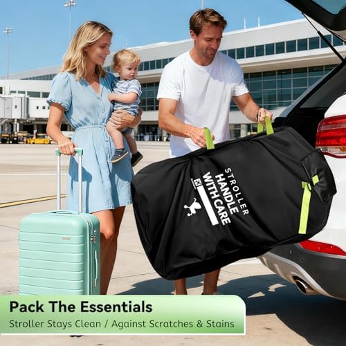 Large Stroller Bag for Airplane: 47"H x 24"W x 15"D Travel Stroller Cover - Image 3