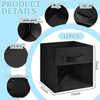 Marsui 12 Pcs Clear Cube Storage Bins Black Collapsible Kids Storage Bins - Image 2