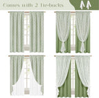 ASPMIZ Sage Green Linen Curtains - Image 3