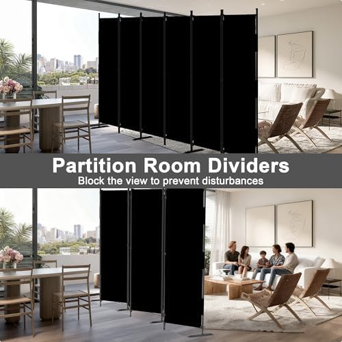 6 Panel Room Divider, 6ft Folding Screen Portable Wall Partition Room Divider - Image 4