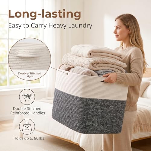 OIASKET 108L Cotton Rope Storage Basket - Image 3