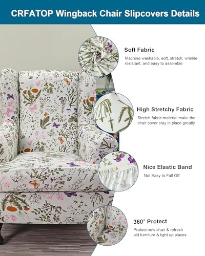 CRFATOP Wingback Chair Covers Wing Armchair Slipcovers - Image 3