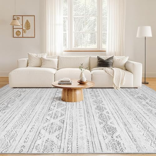 Nakagishi Boho 5x7 Area Rug Living Room Rugs Machine Washable Dark Gray - Image 5