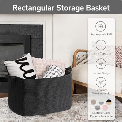 Goodpick 85L Large Woven Rope Blanket Basket - Image 7