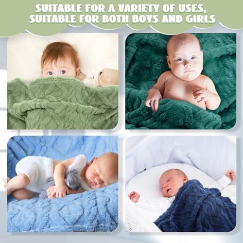 VitalCozy 4 Pcs Fleece Baby Blankets 3D Plush Soft Newborn - Image 6