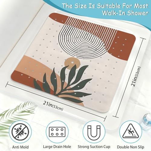 Leaves Square Anti Slip Shower Mats - Image 2