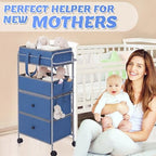 FoldTier 3In1 Baby Diaper Caddy Organizer Cart 4 Tier Large Capacity Metal - Image 5