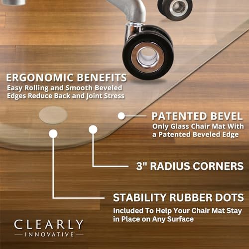 Tempered Glass Chair Mat with Lip - Image 4