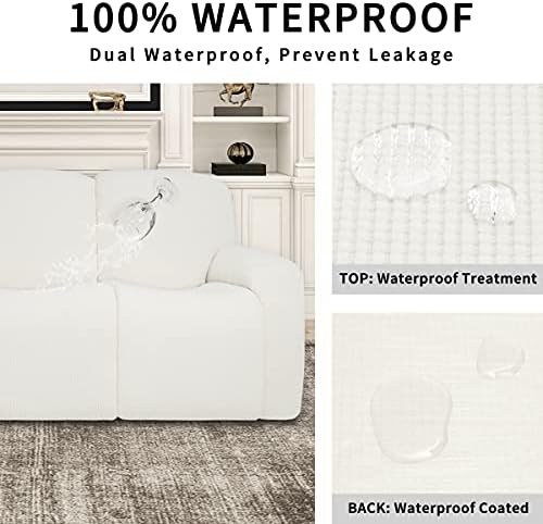Easy-Going 100% Dual Waterproof Recliner Loveseat Cover, 6-Pieces Stretch - Image 3