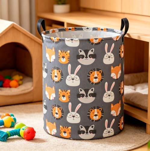 CLOCOR Kids Laundry Basket, Collapsible Fabric Storage Container, Gift Basket - Image 2