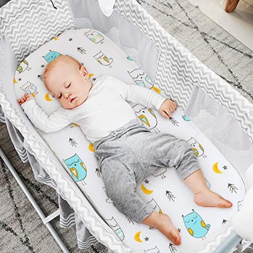 Stretchy Bassinet Sheet Set BROLEX 2 Pack Snug Fitted Cradle Fitted Sheets - Image 3