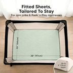 2-Pack Muslin Mini Crib Sheets for Boys, 38x26 Fitted Sheet - Image 3